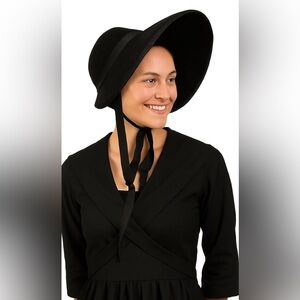 Womens Colonial Pilgrim Bonnet Hat Christmas Caroler Hats Victorian Handmaids